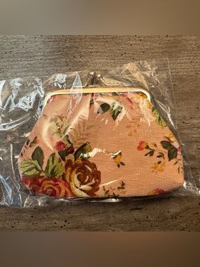 Floral Pink Kiss-Lock Coin Purse